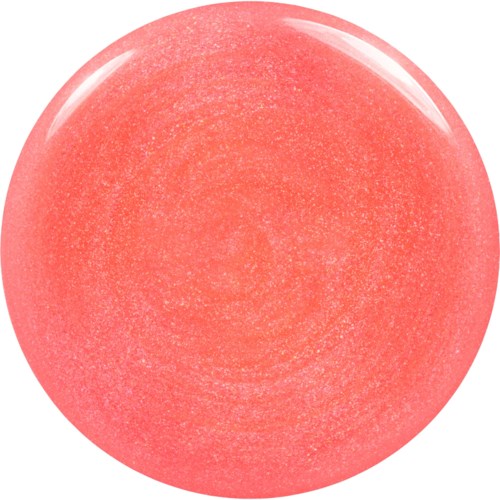 A large, pink, shiny, round ball with a smooth surface and a small reflection at the top.