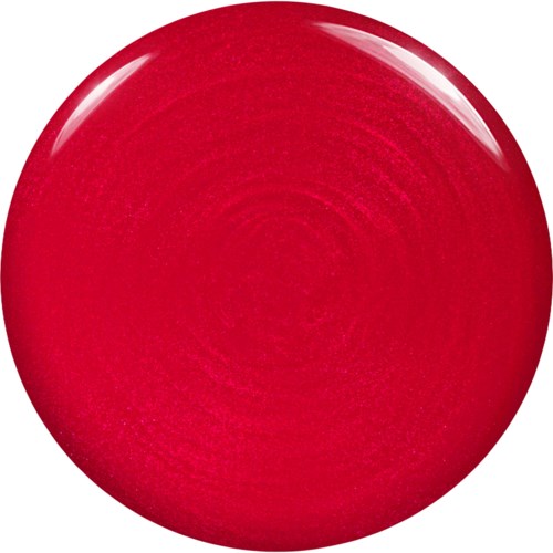 A shiny red circular object with a glossy surface and a small white reflection highlight.