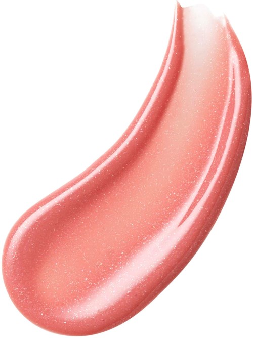 Een perzikkleurige lipgloss met een glanzende afwerking.