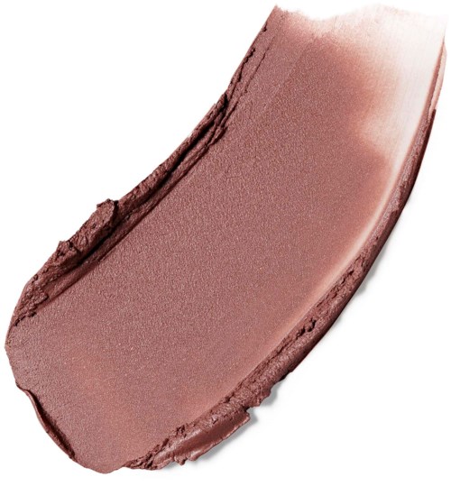 Een proefje van roze-nude lippenstift met een gladde, crèmige textuur en lichte glans.