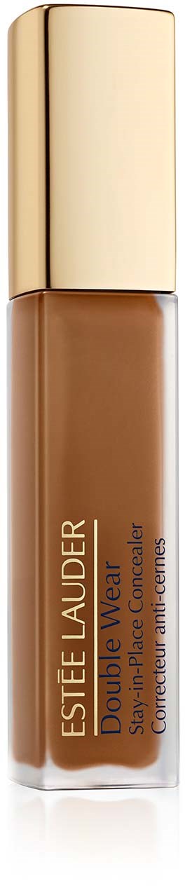 Brązowy płynny korektor w tubce z złotą zakrętką. To Estée Lauder Double Wear Stay-in-Place Concealer.