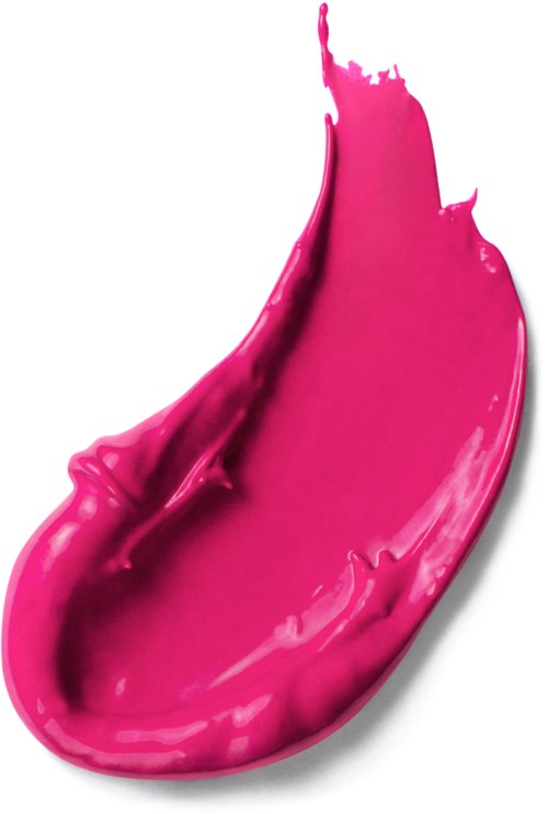 En ljus rosa målarfläck i tår form med glansig yta och skuggor.