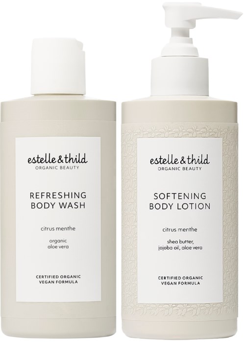 Estelle&Thild Organic Beauty Citrus Menthe Refreshing Body Wash 200 ml & Softening Body Lotion 200 ml