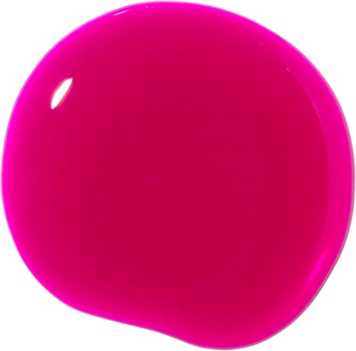 En blank, rosa, rundt objekt med glatt overflate og kraftig refleksjon.