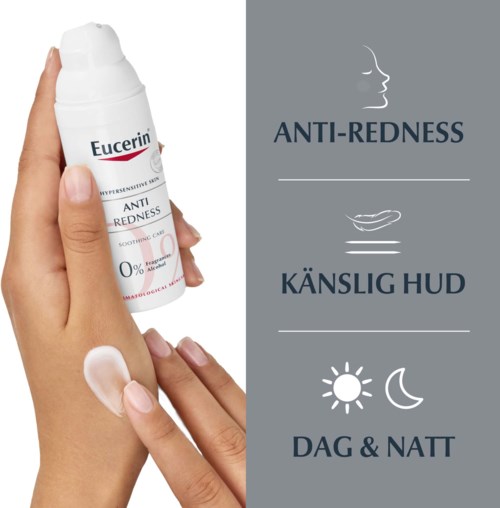 Eucerin Anti-Redness Creme beruhigt empfindliche Haut, Tag und Nacht, gegen Rötungen.