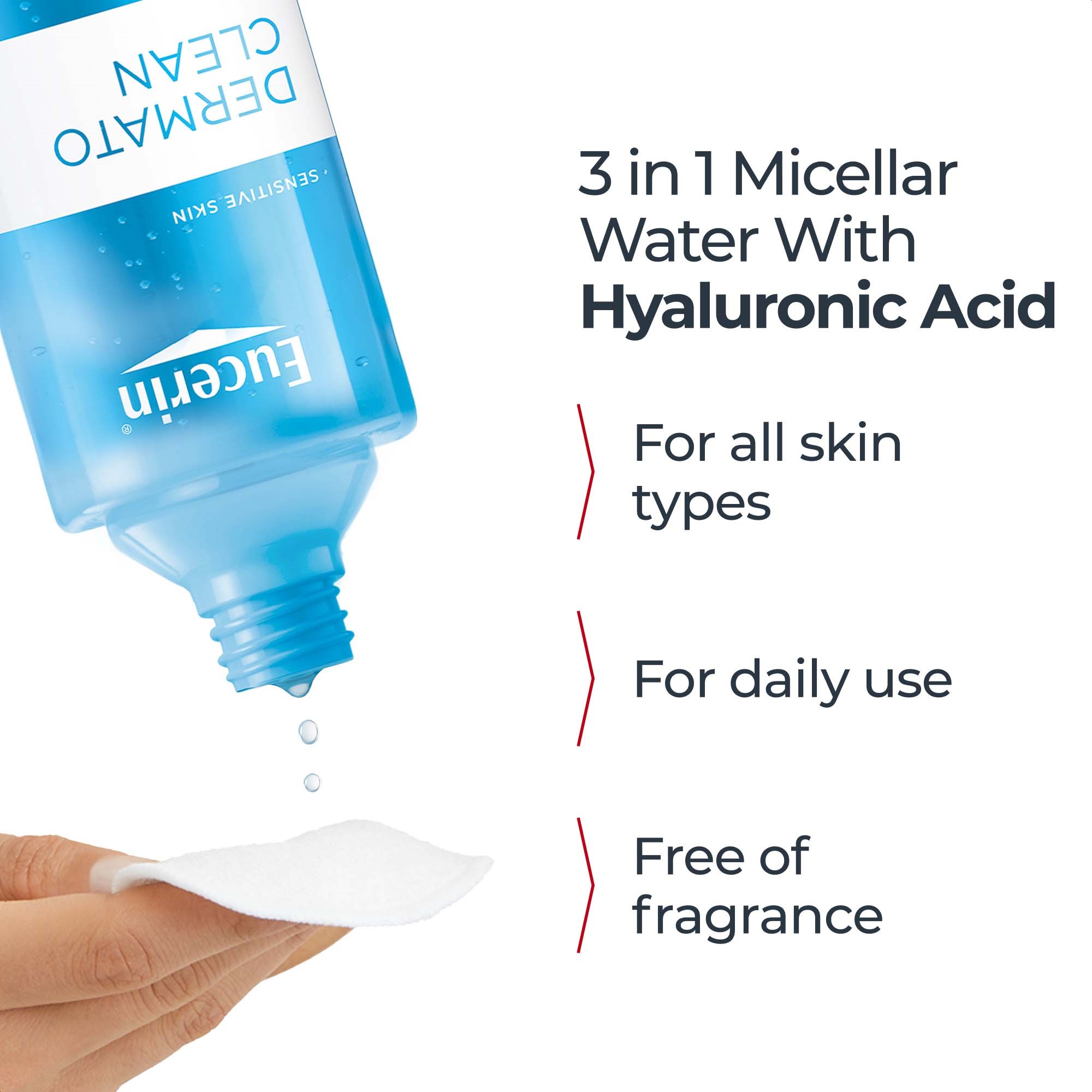 Eucerin Eucerin Dermatoclean 3 In 1 Micellar Water - woda micelarna (obrázok 4)