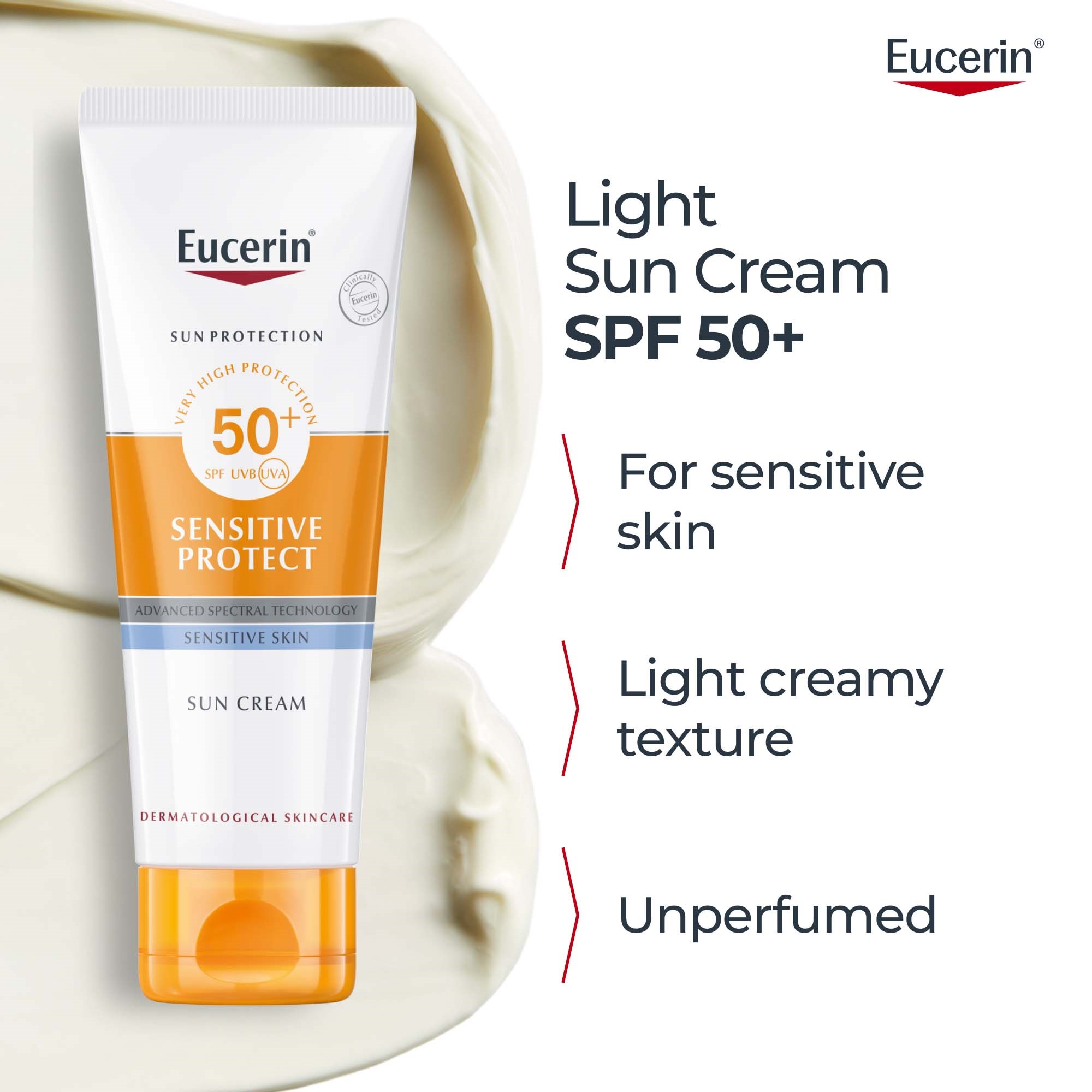 Eucerin Sun Sensitive Protect Creme SPF50+ 50 ml (obrázok 3)