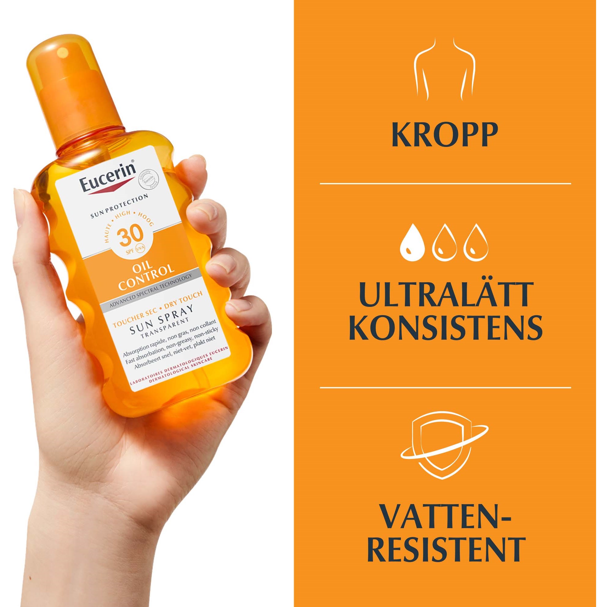 Eucerin Eucerin Sun Spray Transparent SPF30 - spray do opalania 200ml (obrázok 3)