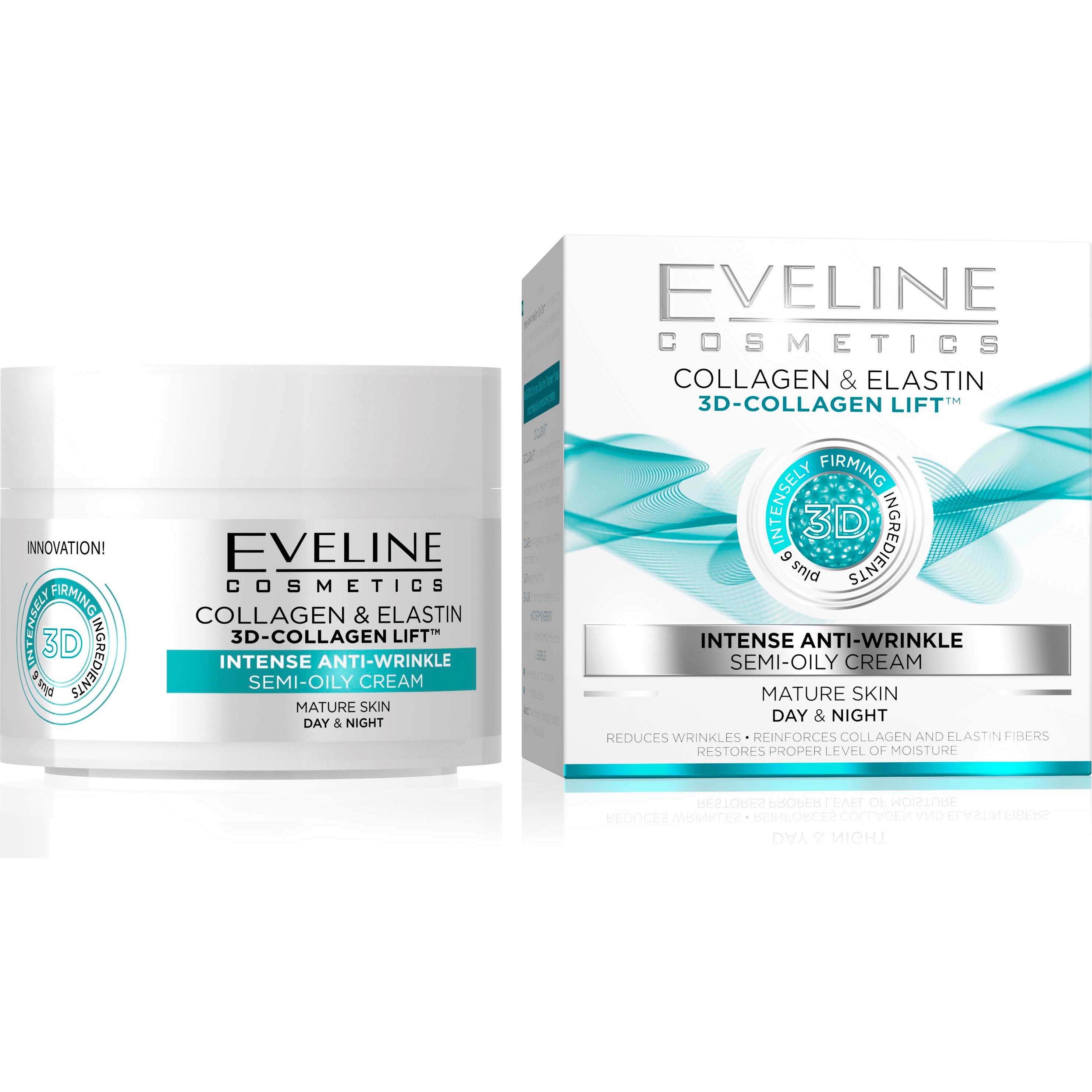 Bilde av Eveline Cosmetics 3d-collagen Lift Intense Anti-wrinkle Day&night Crea