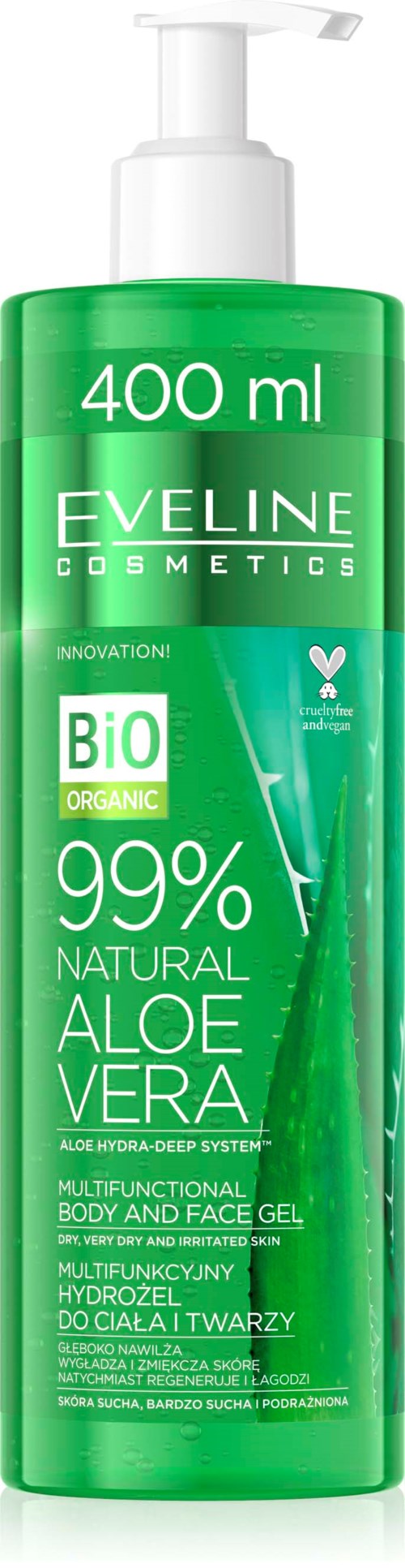Eveline Cosmetics 99% Natural Aloe Vera Multifunctional Body&Face Gel  400 ml