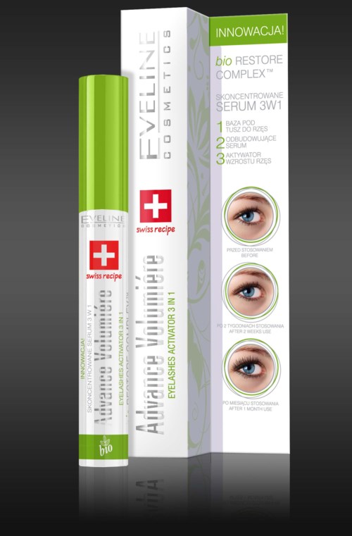Eveline Cosmetics Advance Volumiere Skoncentrowane serum do rzęs odżywiająco-stymulujące wzrost rzęs 3w1 10 ml
