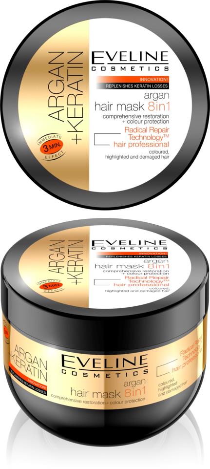 Eveline Cosmetics Argan + Keratin Argan Hair Mask 8in1 300m