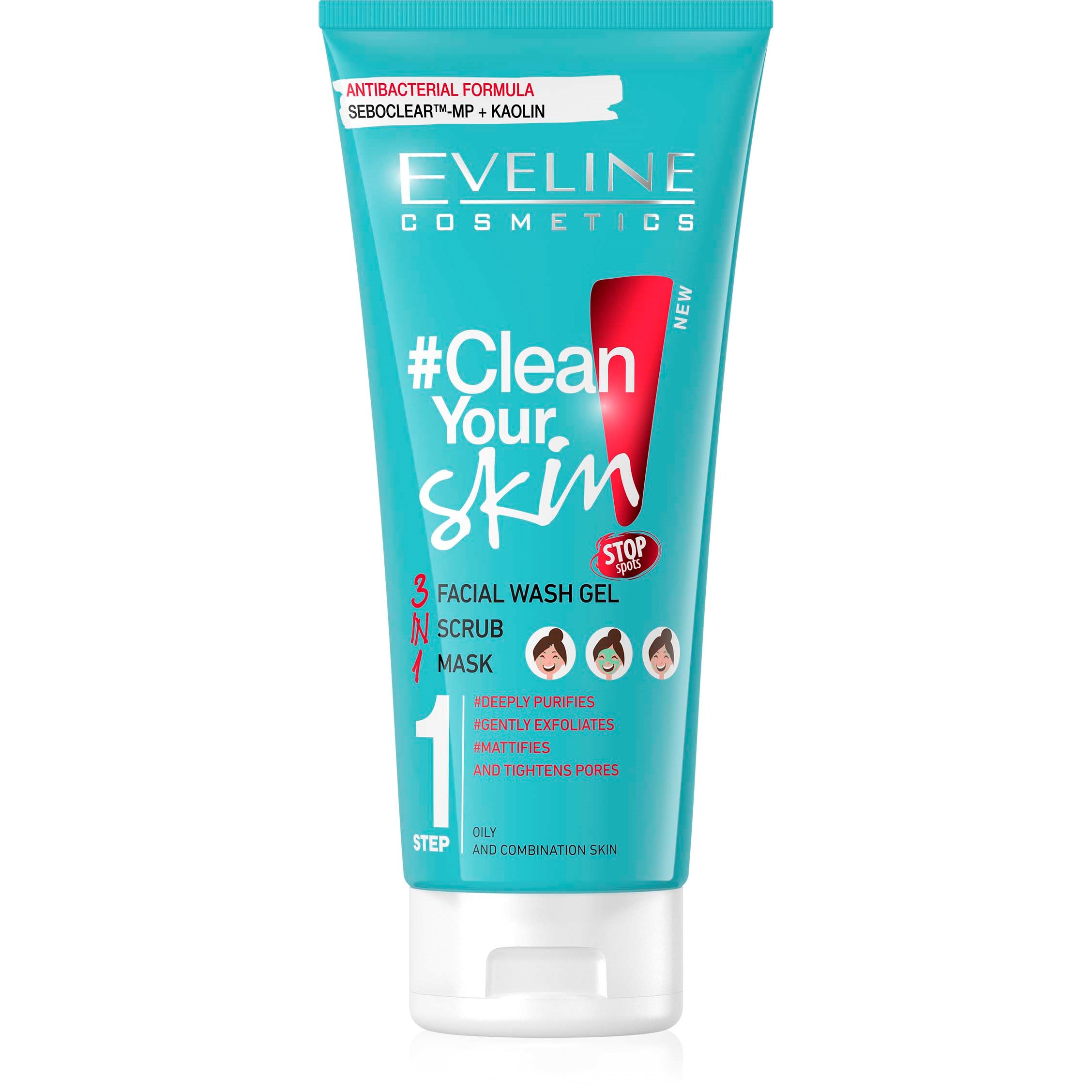 Läs mer om Eveline Cosmetics Clean Your Skin 3in1 Facial Wash Gel+Scrub+Mask 200