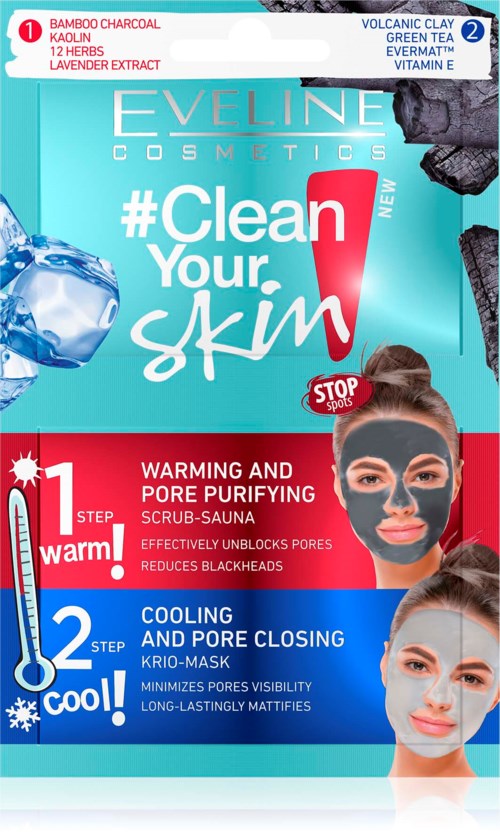 Eveline Cosmetics Clean Your Skin Scrub-Sauna + Krio-Mask  10 ml