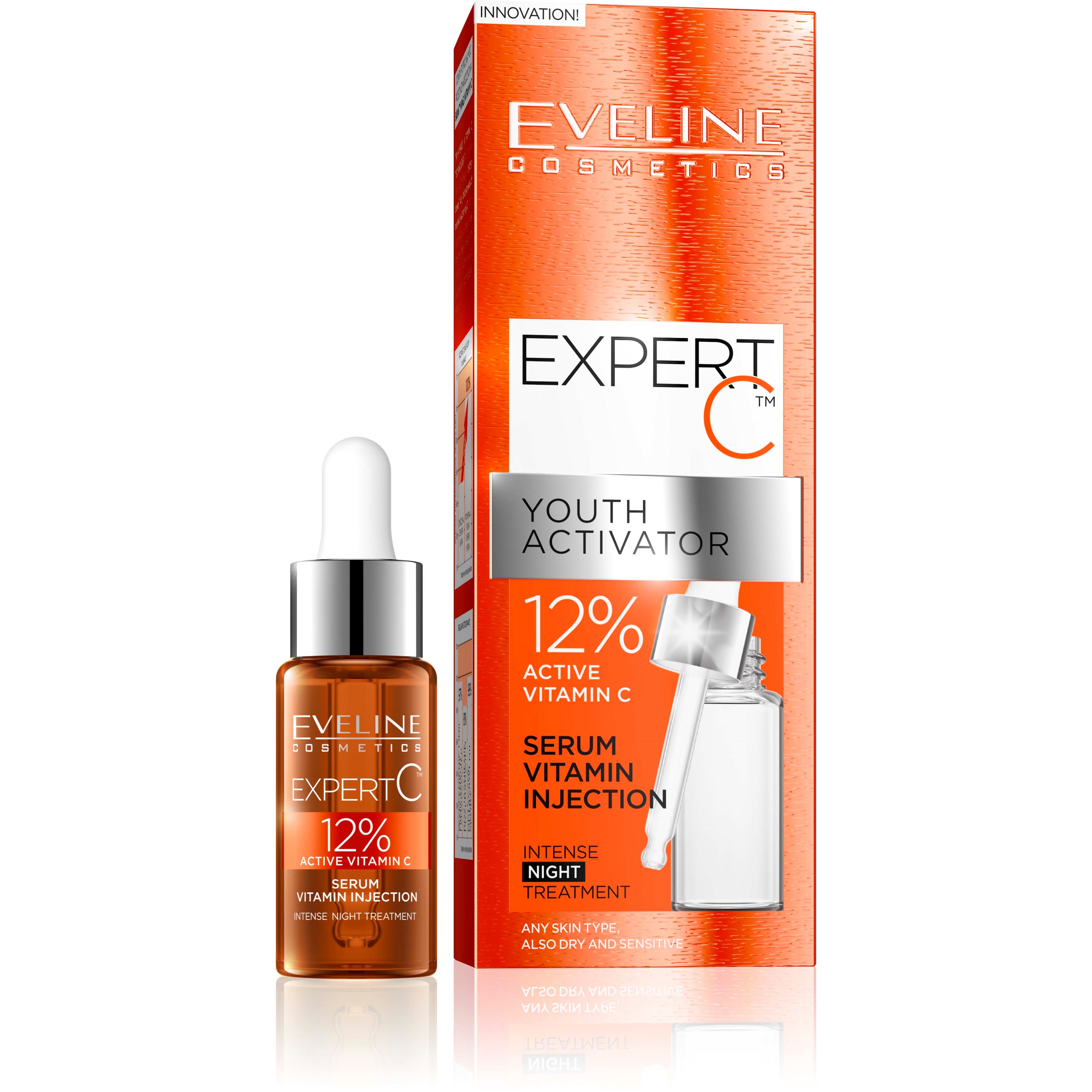 Läs mer om Eveline Cosmetics Expert C Youth Activator Serum Vitamin Injection Nig