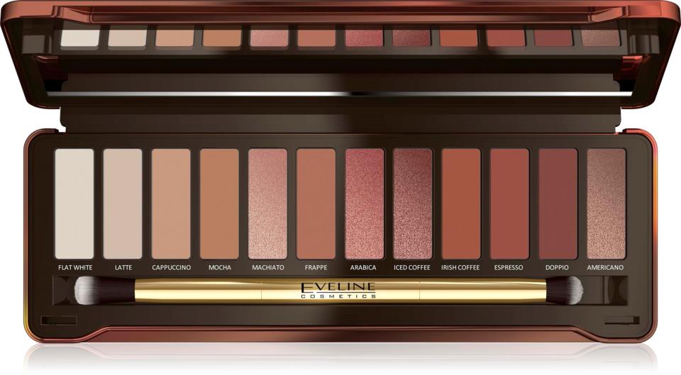 Eveline Cosmetics Eyeshadow Palette 12 Colors Charming Mocha
