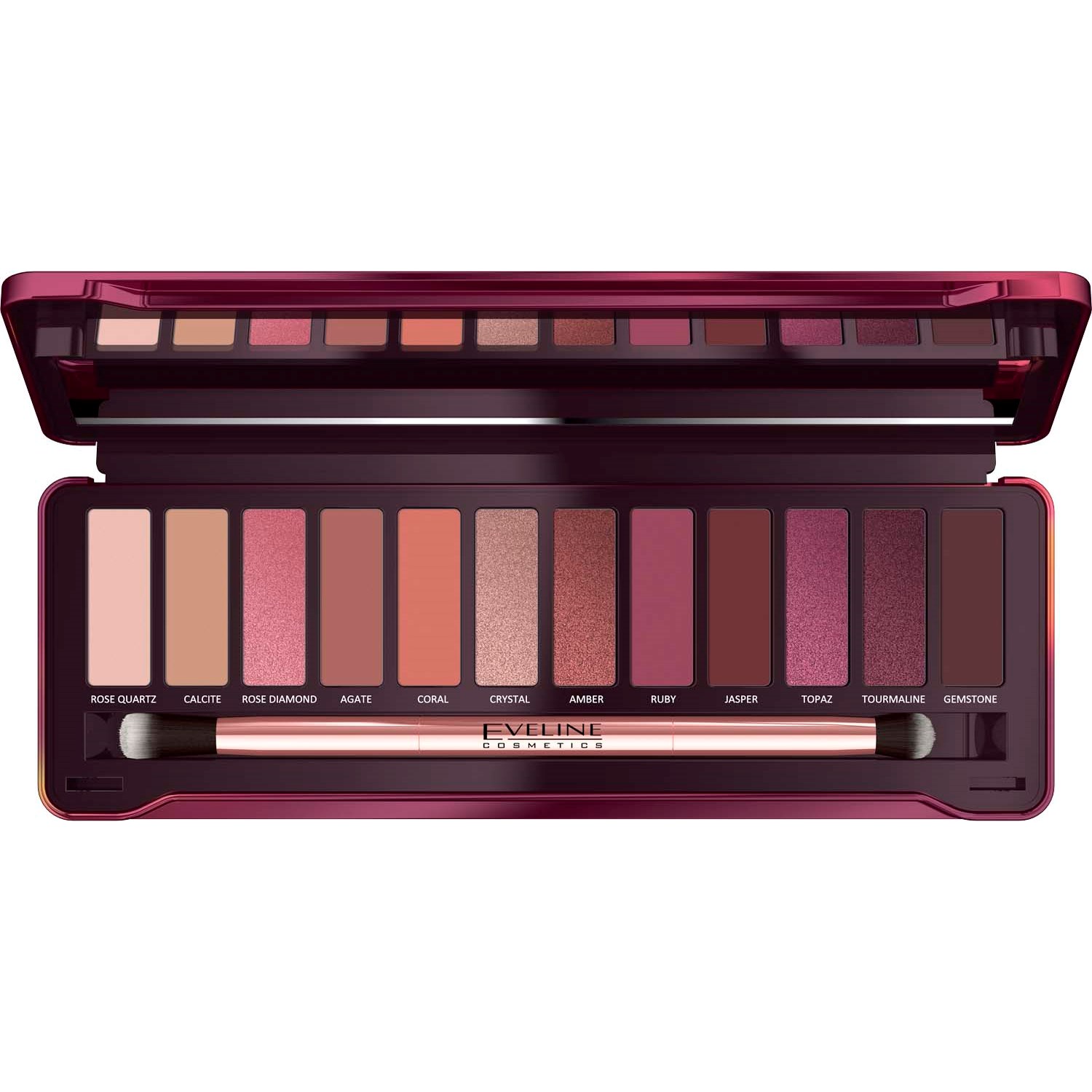 Läs mer om Eveline Cosmetics Eyeshadow Palette 12 Colors Ruby Glamour