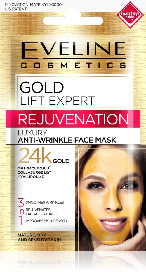 Eveline Cosmetics Gold Lift Expert Rejuvenation Luxury Anti-Wrinkle Mask 3in1  7 ml