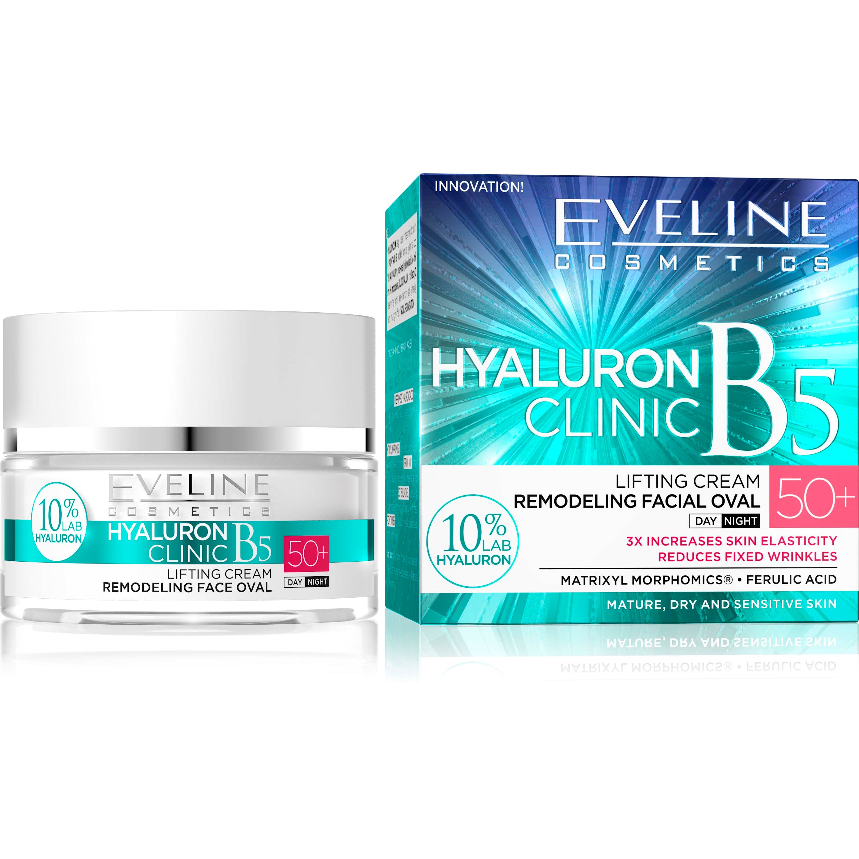 Läs mer om Eveline Cosmetics Hyaluron Clinic Day And Night Cream 50+ 50 ml
