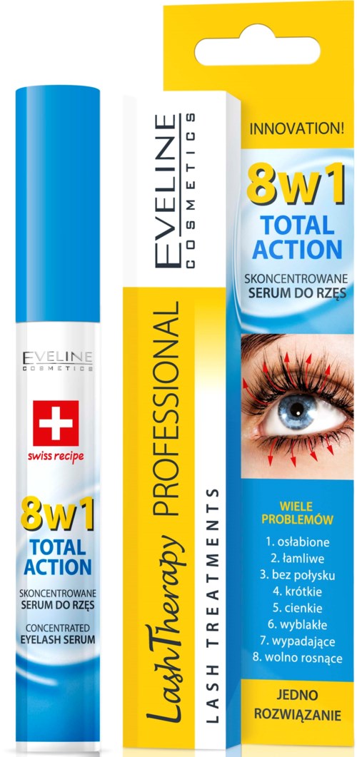 Eveline Cosmetics Lash Therapy Total Action Eyelash Serum 8in1 10 ml