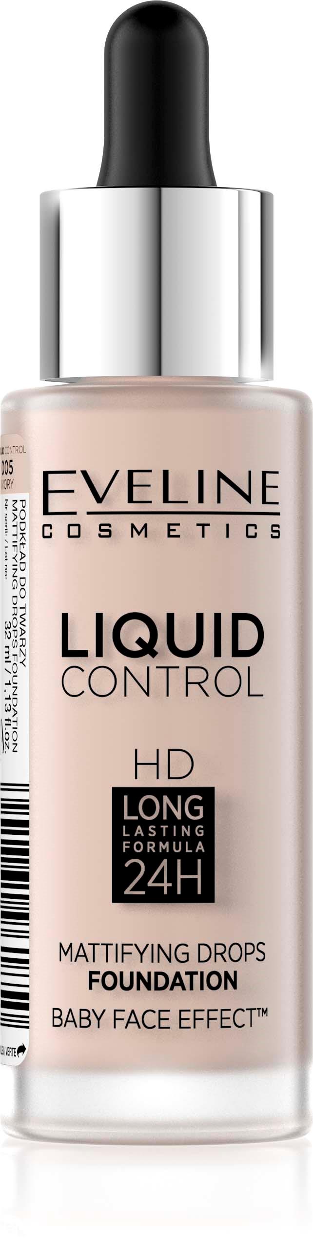Eveline Cosmetics Liquid Control Foundation With Dropper 005 Ivory ...