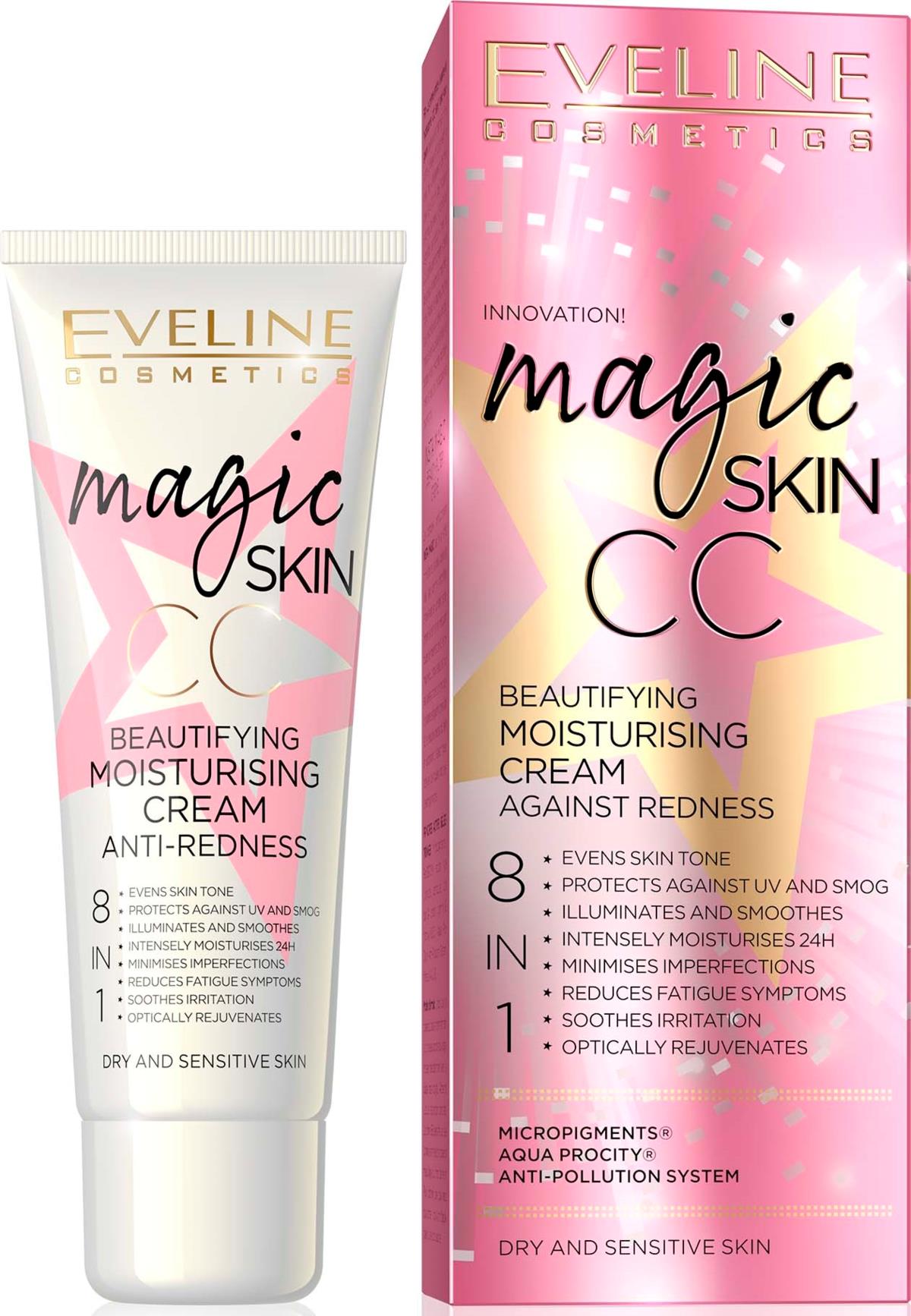 Eveline Cosmetics Magic Skin Cc Moisturising Cream Anti-Redness 8in1 50 ...