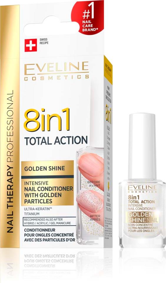 Eveline Cosmetics Nail Therapy Conditioner 8 In 1 Golden Shi