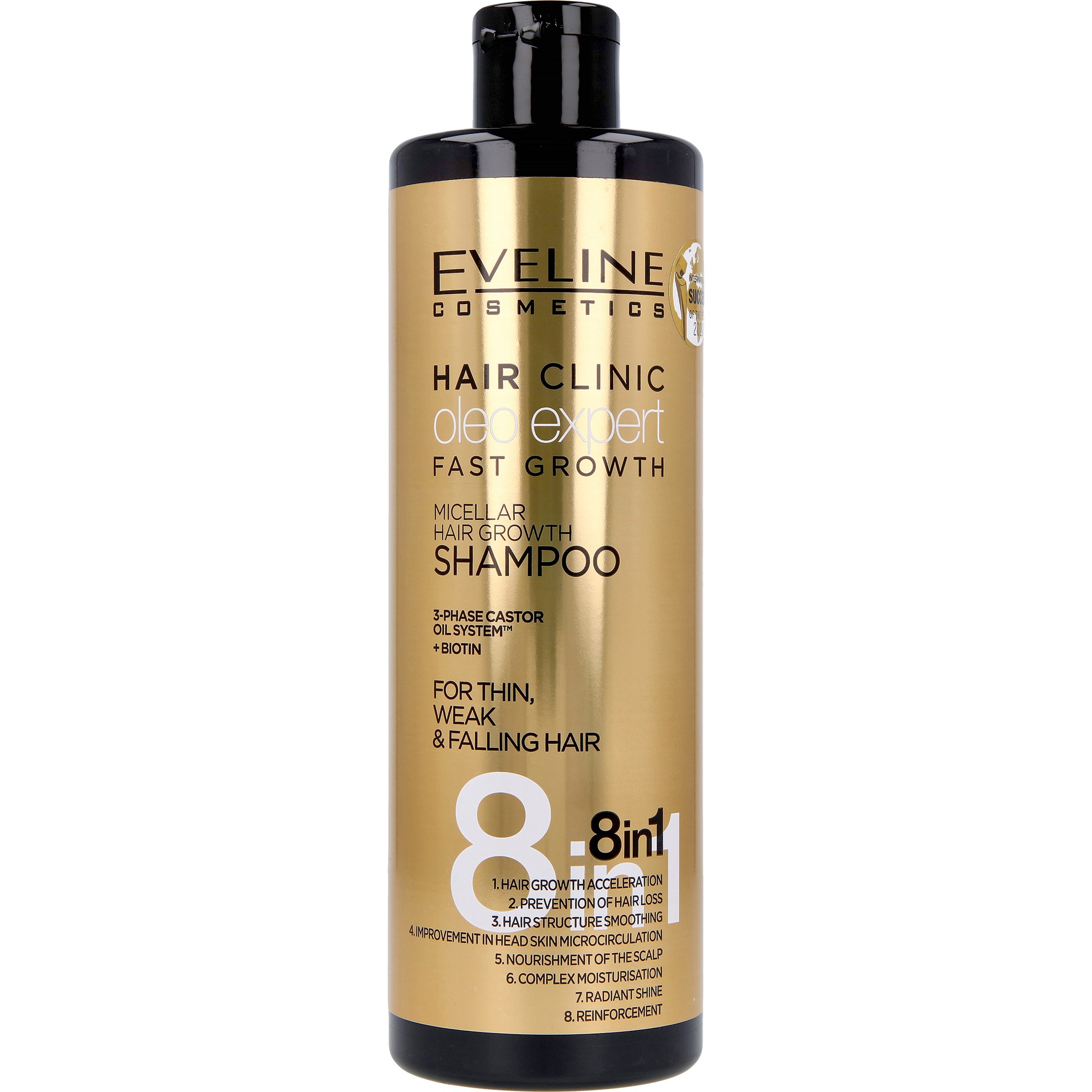 Läs mer om Eveline Cosmetics Oleo Expert Fast Growth Shampoo 8in1 400 ml