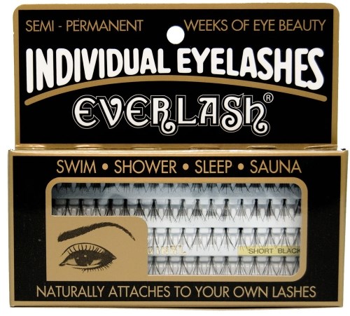 Efalock Everlash Wimpern Set – 80 Handgeknotete Büschel, Schwarz, Kurz, Inkl. Spezialkleber & Entferner