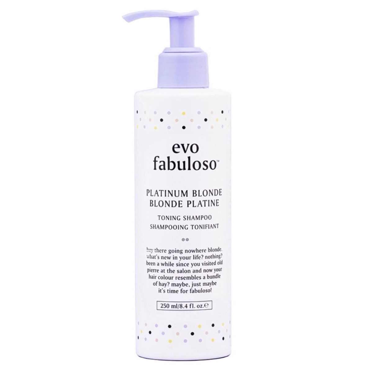 Evo Fabuloso Platinum Blonde Toning Shampoo 250 ml billede