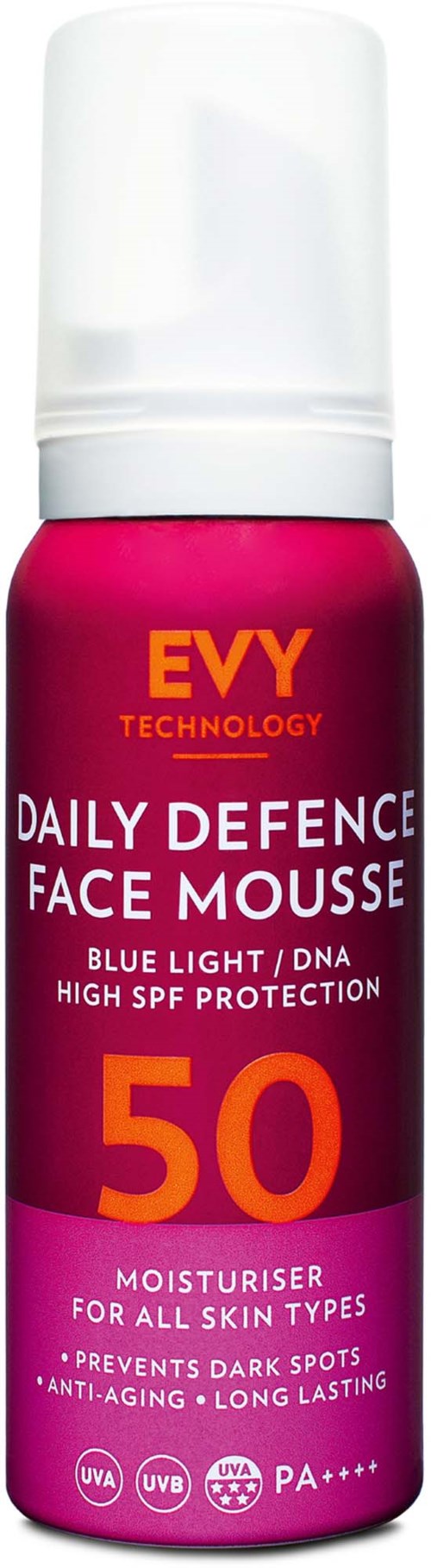 EVY Daily Defense Skin Cancer Awareness Face Mousse SPF 50 75 ml
