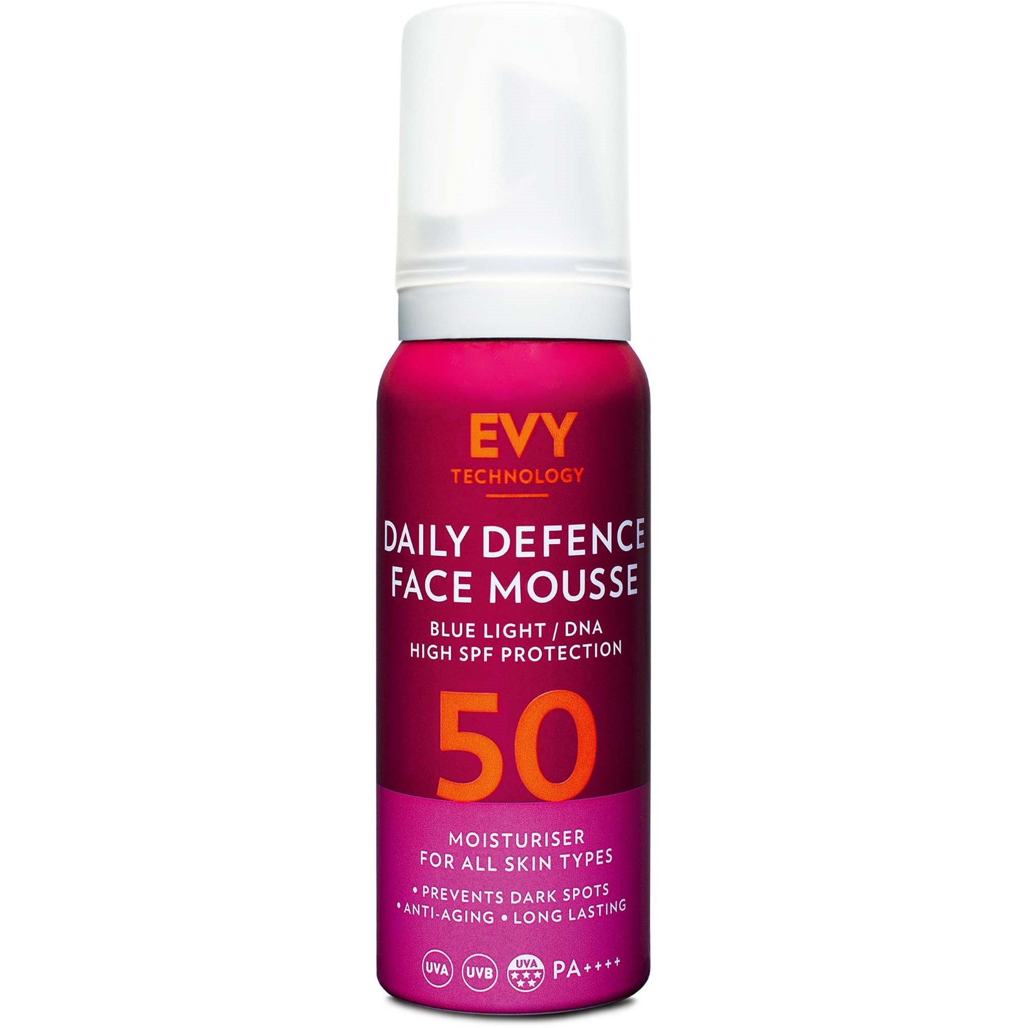 EVY Daily Defense Skin Cancer Awareness Face Mousse SPF 50 75 ml