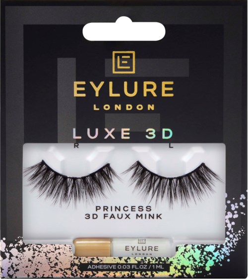 Eylure London Princess 3D Faux Mink irtoripsit musta, pakkauksessa näkyy tuotteen nimi ja brändi.