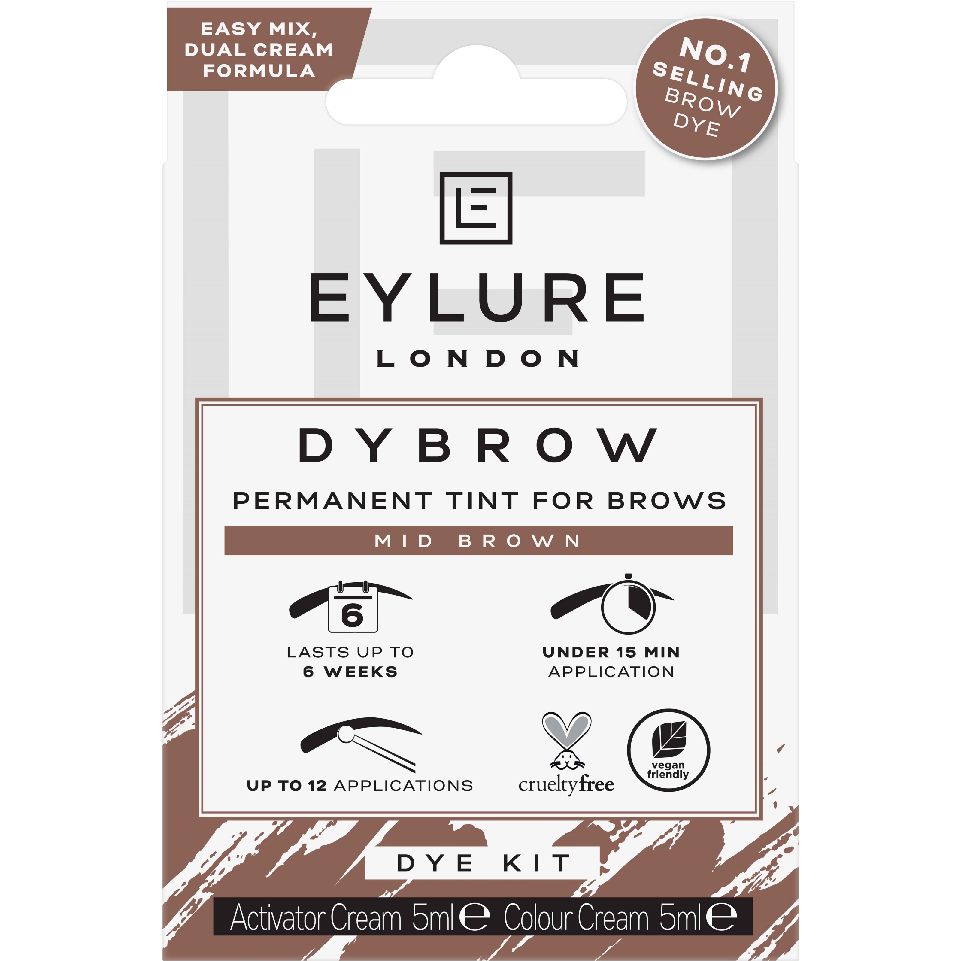 Eylure Dybrow Dye Kit Mid Brown