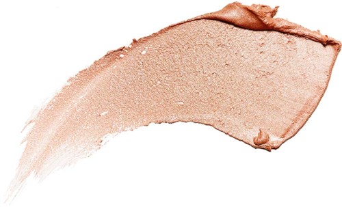 Ein hellbeiges Kosmetikprodukt, wie Foundation oder Concealer, auf einer weißen Oberfläche in Bogenform verteilt.