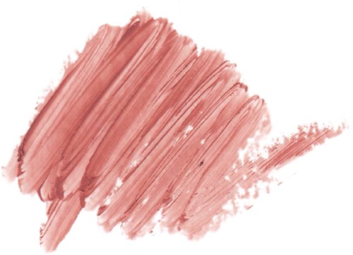 Ein weicher pinker Pinselstrich auf weißem Hintergrund mit schwarzer Umrandung. Sieht aus wie ein Gemälde oder Make-up.