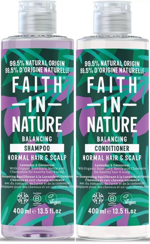 Faith in Nature Bundle Lavender & Geranium Shampoo 400 ml & Conditioner 400 ml
