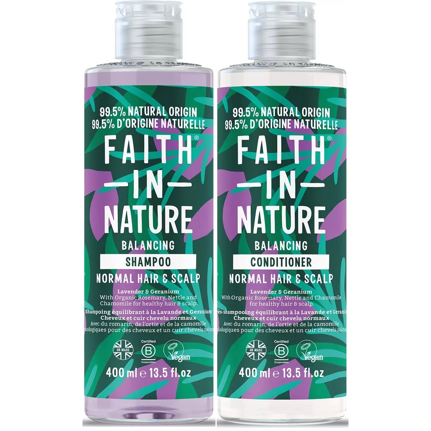Faith In Nature Bundle Lavender & Geranium Shampoo 400 ml & Condi