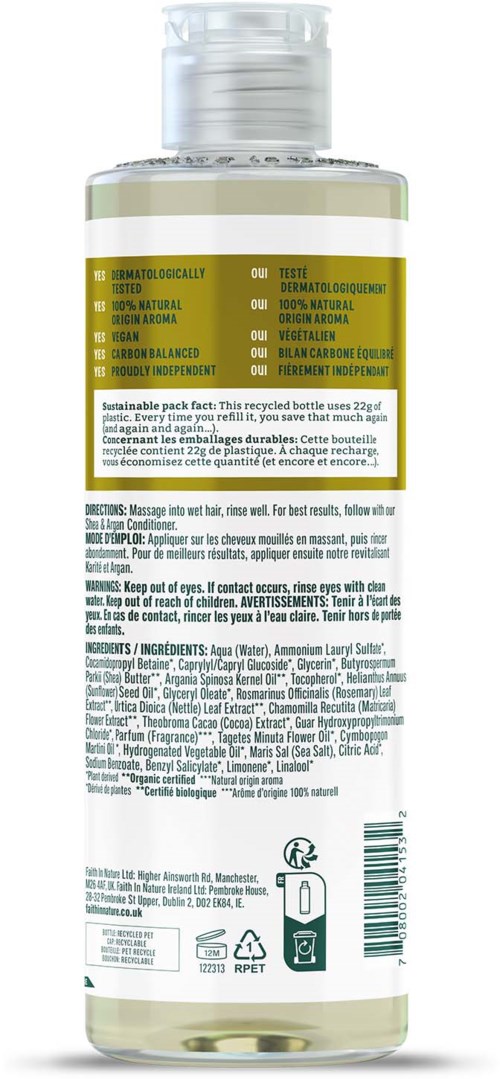 En tydlig flaska med gul etikett och svart text, innehållande en vätska, troligen hudvårds- eller kosmetikaprodukt.