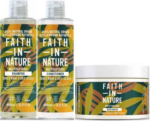 Faith in Nature Bundle Shea & Argan Shampoo 400 ml & Conditioner 400 ml & Hair Mask 300 ml