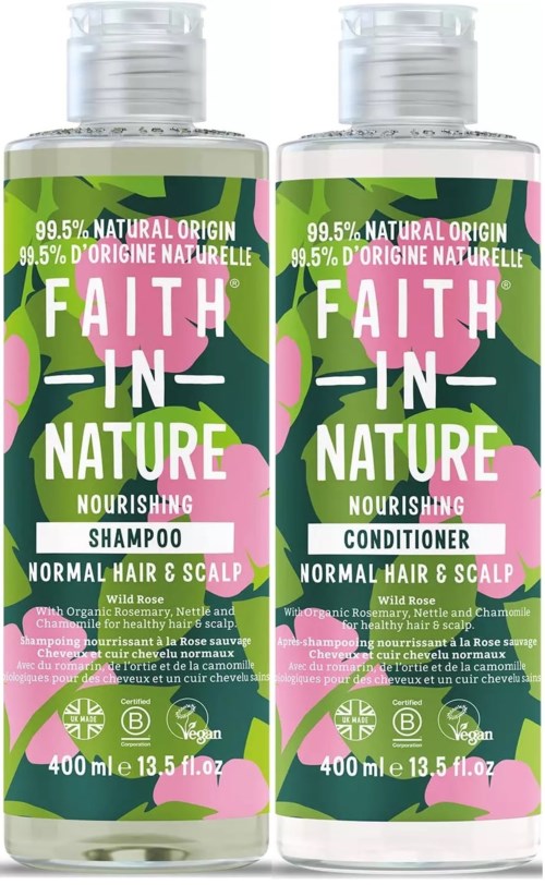 Faith in Nature Bundle Wild Rose Shampoo 400 ml & Conditioner 400 ml