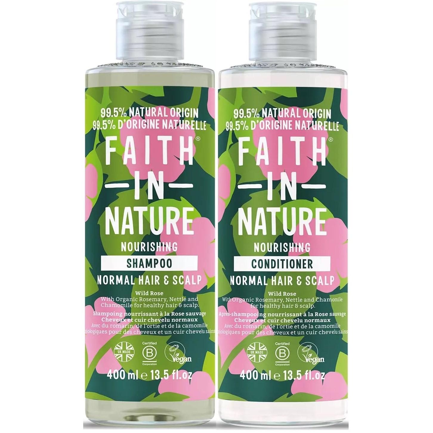 Faith In Nature Bundle Wild Rose Shampoo 400 ml & Conditioner 400