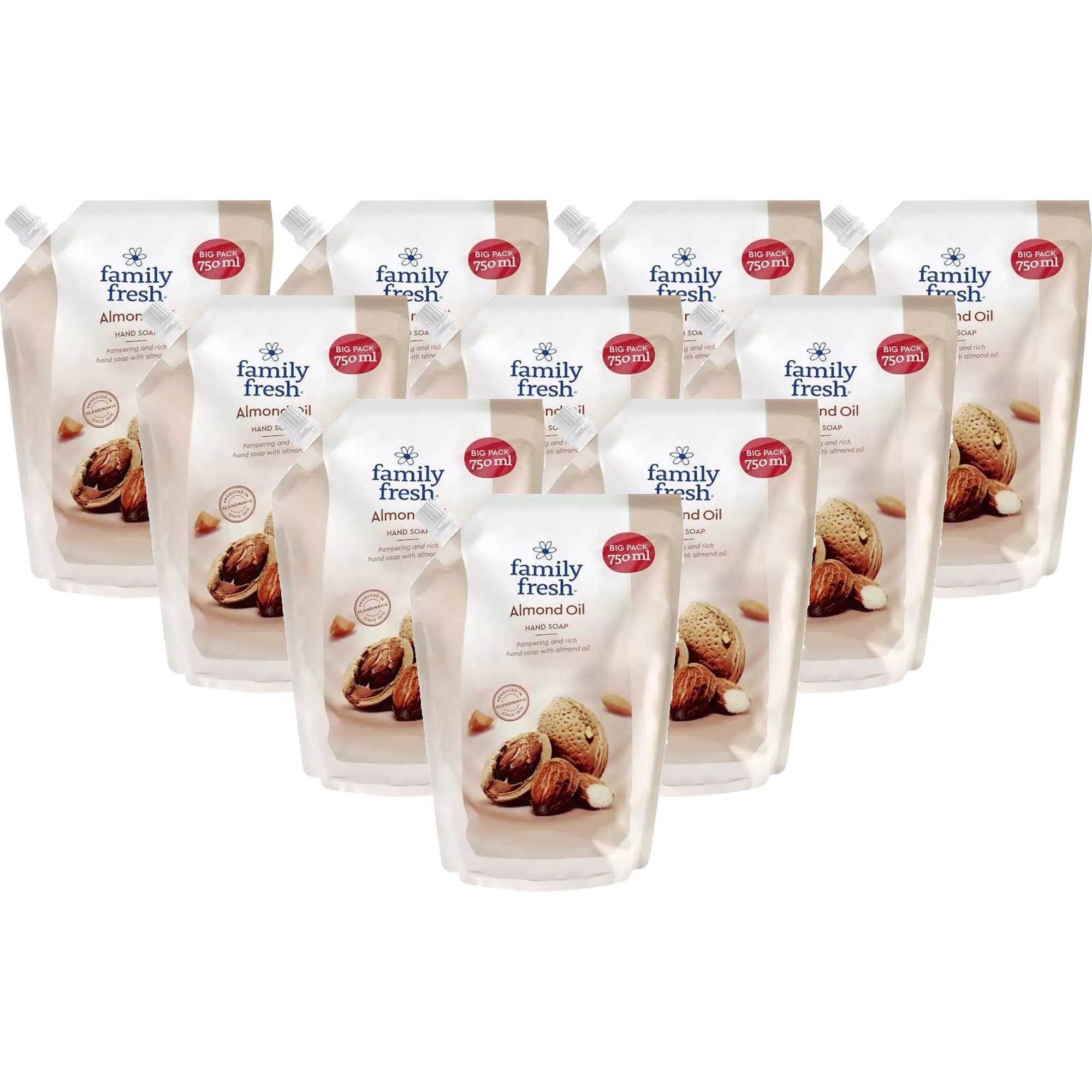 Läs mer om Family Fresh Hand Soap Refill Almond Big Pack 10 st