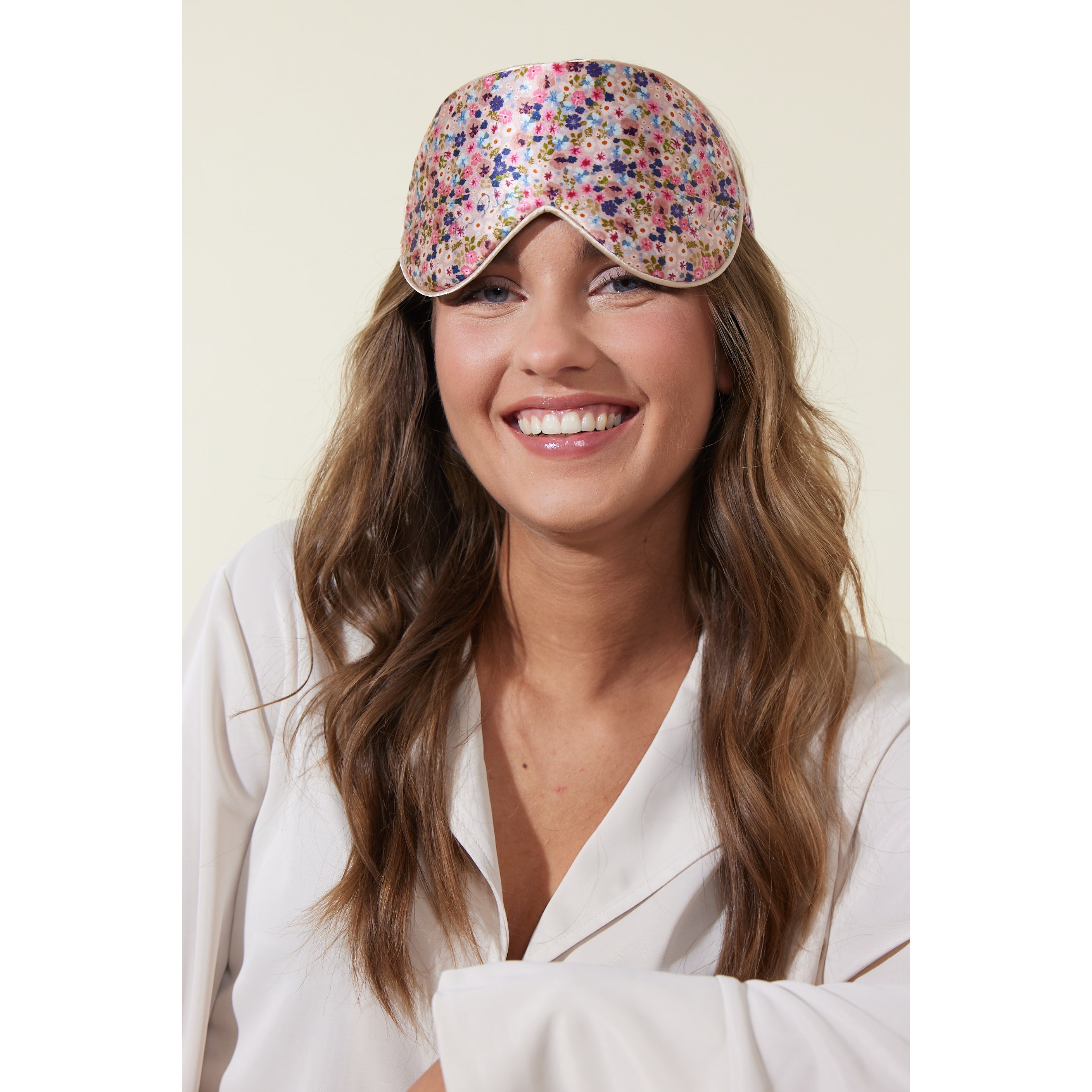 Fan Palm Eye Mask Cherry Blossom 100% mulberry silk (obrázok 8)