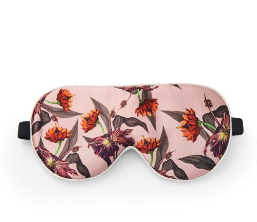 Fan Palm Eye Mask Rose Hibiscus 100% mulberry silk