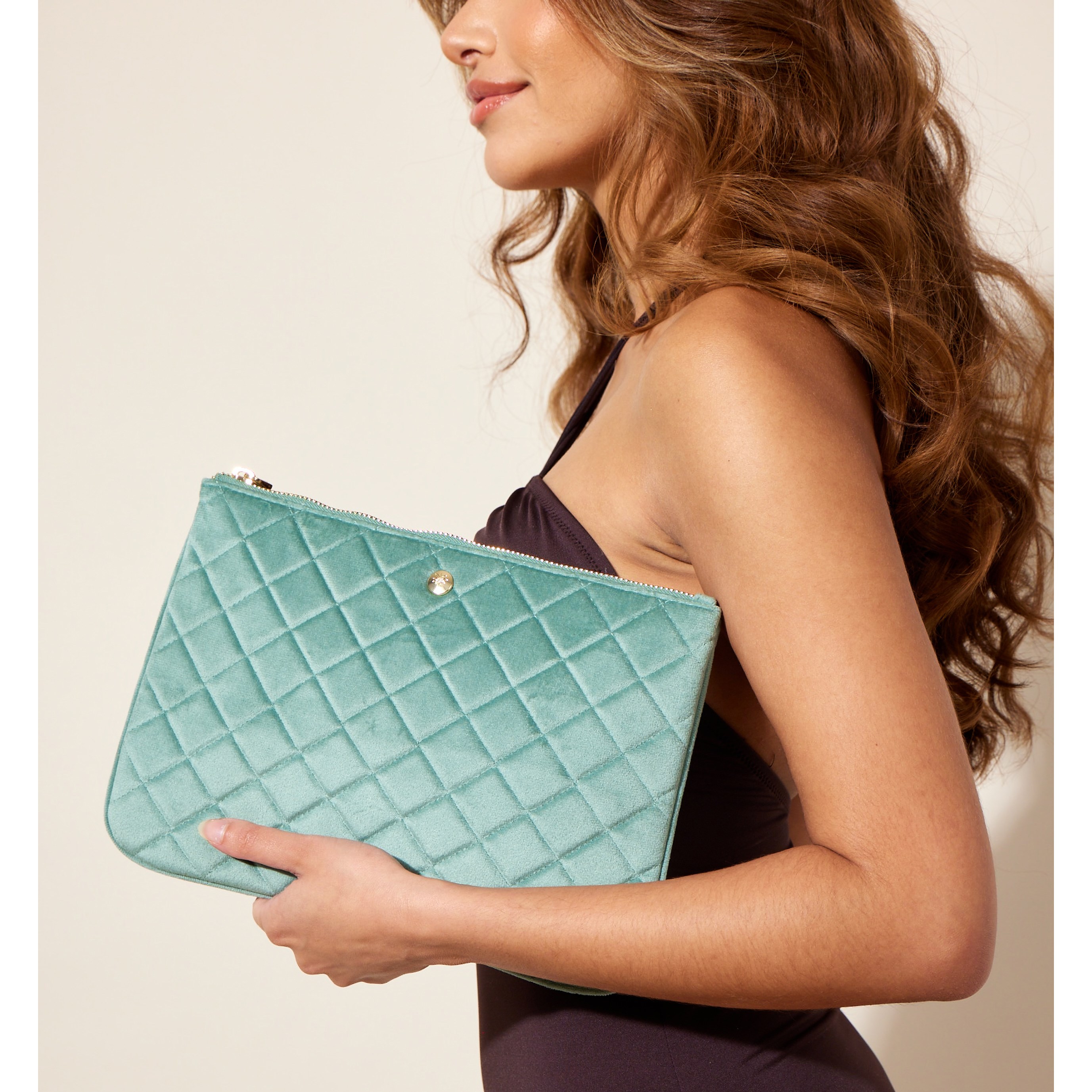 Alternativ bild 1 för Fan Palm Mint Green Clutch