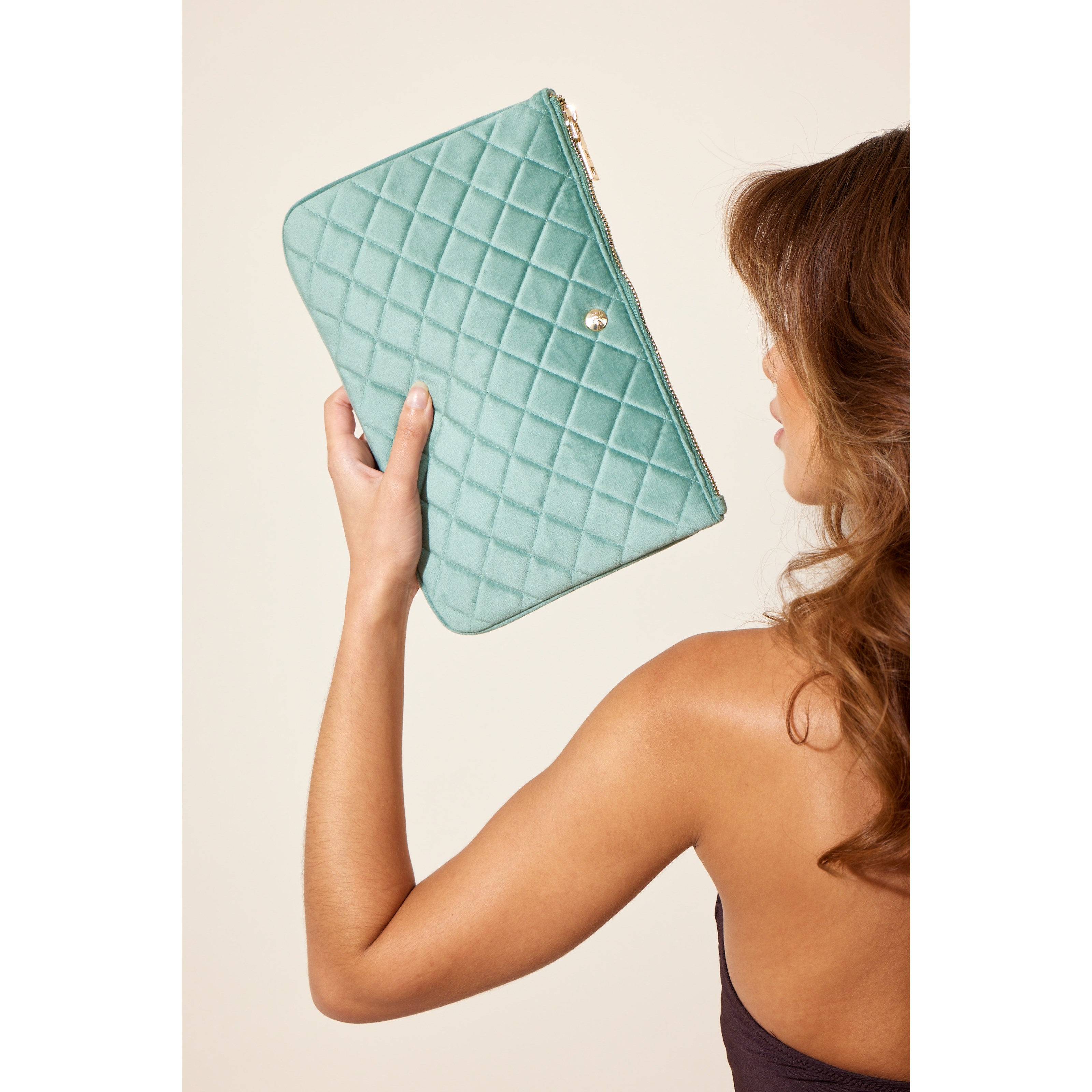 Fan Palm Mint Green Clutch (obrázok 4)