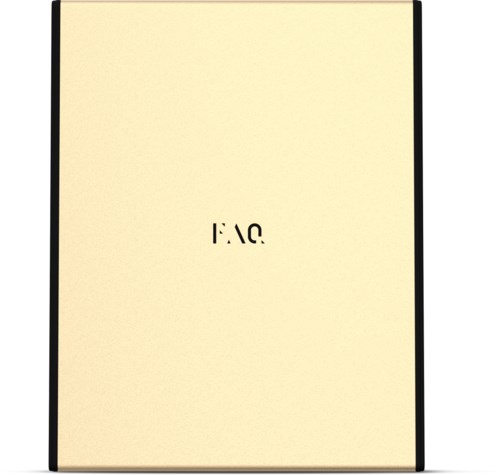 Vaaleahyvä laatikko, jossa mustat reunat ja ylösalaisin näkyvä logo.