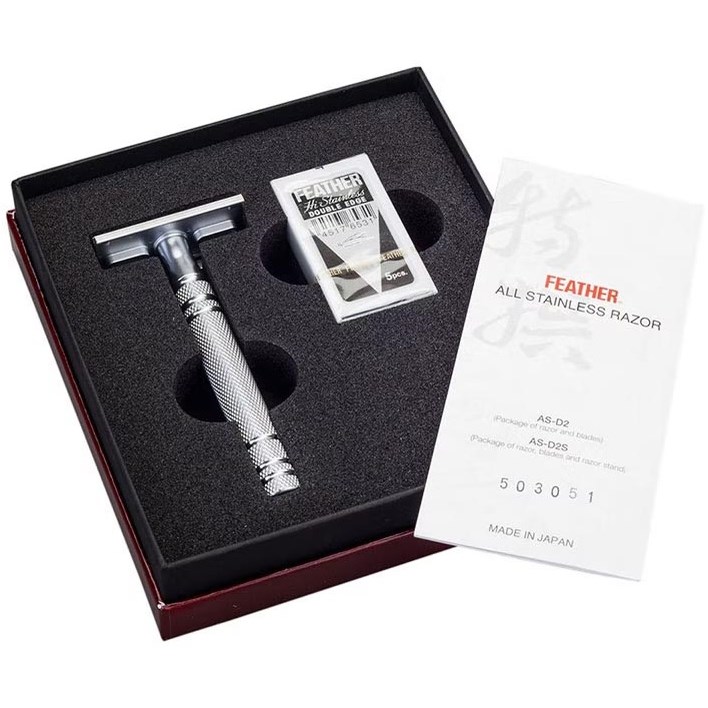 Alternativ bild 1 för Feather All Stainless Double Edge Razor AS-D2 1 st