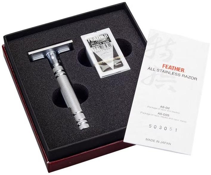 Feather Blue Razor Feather All Stainless Double Edge Razor AS-D2 1 st | lyko.com